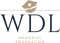 Logo on blue background that says WDL Memorial Foundation